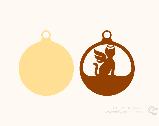 Cat Memorial Ornament Free Laser Cut File