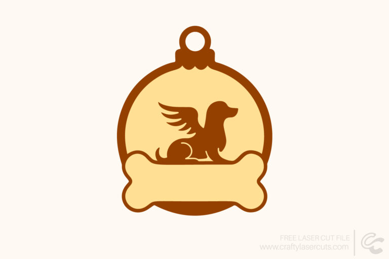 Free Dog Memorial Ornament Laser Cut SVG
