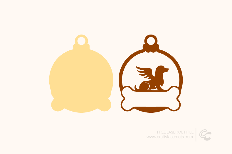 Free Dog Memorial Ornament SVG – Angel Dog Laser Cut File