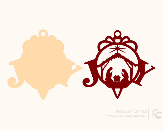 Joy Ornament SVG, Free Nativity Ornament
