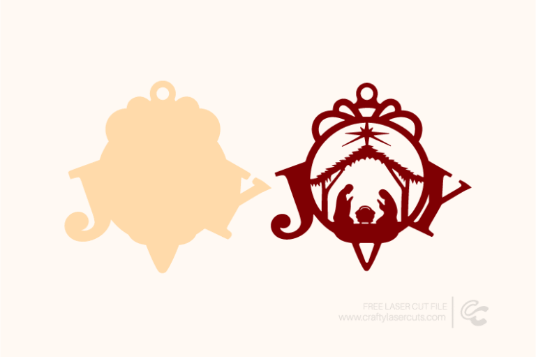 Joy Ornament SVG, Free Nativity Ornament
