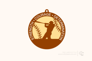 Free Baseball Ornament Laser Cut SVG File