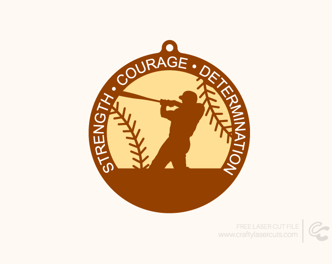 Free Baseball Ornament Laser Cut SVG File