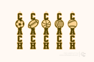 Free Sports Coach Keychain Laser Cut Set
