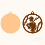 Free Young Baseball Player Ornament SVG