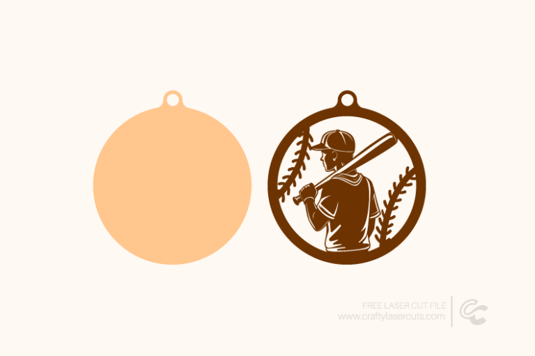 Free Young Baseball Player Ornament SVG