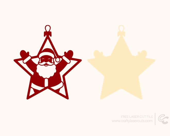 Free Santa Ornament Laser Cut File for Christmas