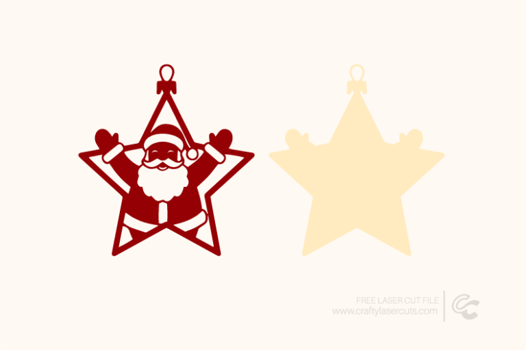 Free Santa Ornament Laser Cut File for Christ...