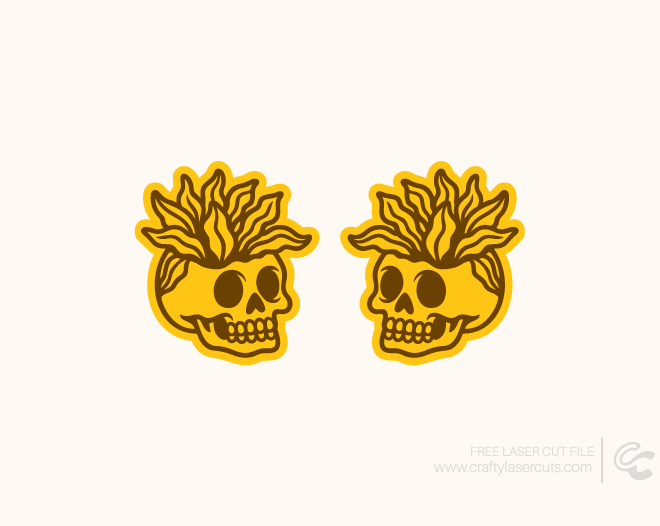 Free Terracotta Skull Earring Laser Cut SVG