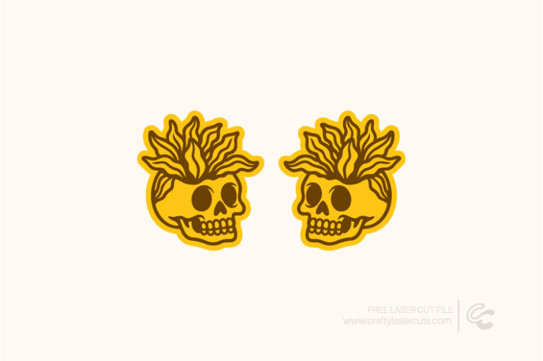 Free Terracotta Skull Earring Laser Cut SVG
